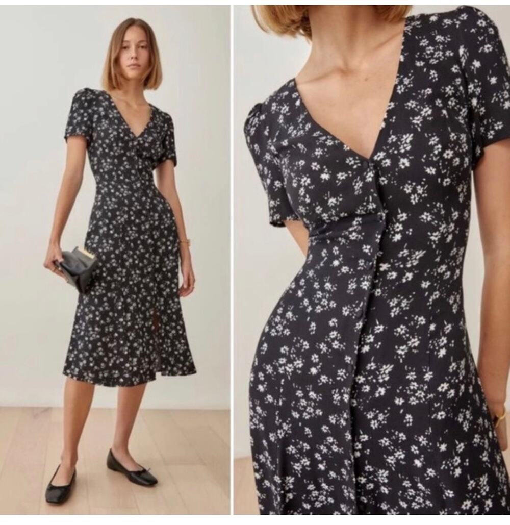 Reformation Locklin Jasmine Floral Midi Dress